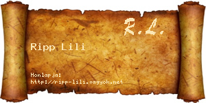 Ripp Lili névjegykártya